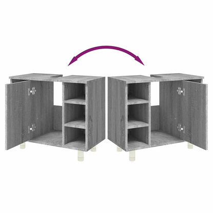 vidaXL Badschrank Grau Sonoma 60x32x53,5 cm Holzwerkstoff