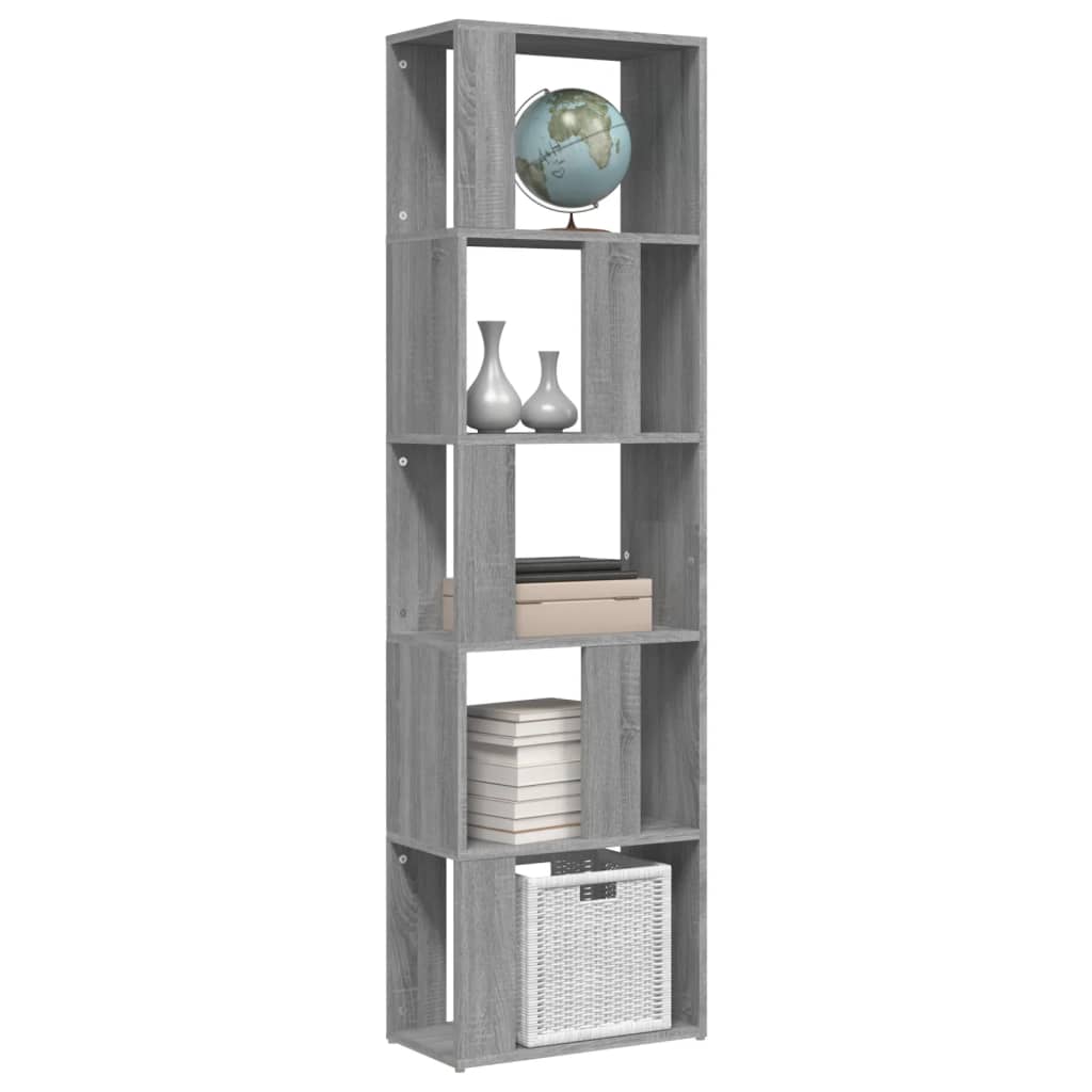 vidaXL Bücherregal Grau Sonoma 45x24x160 cm Holzwerkstoff