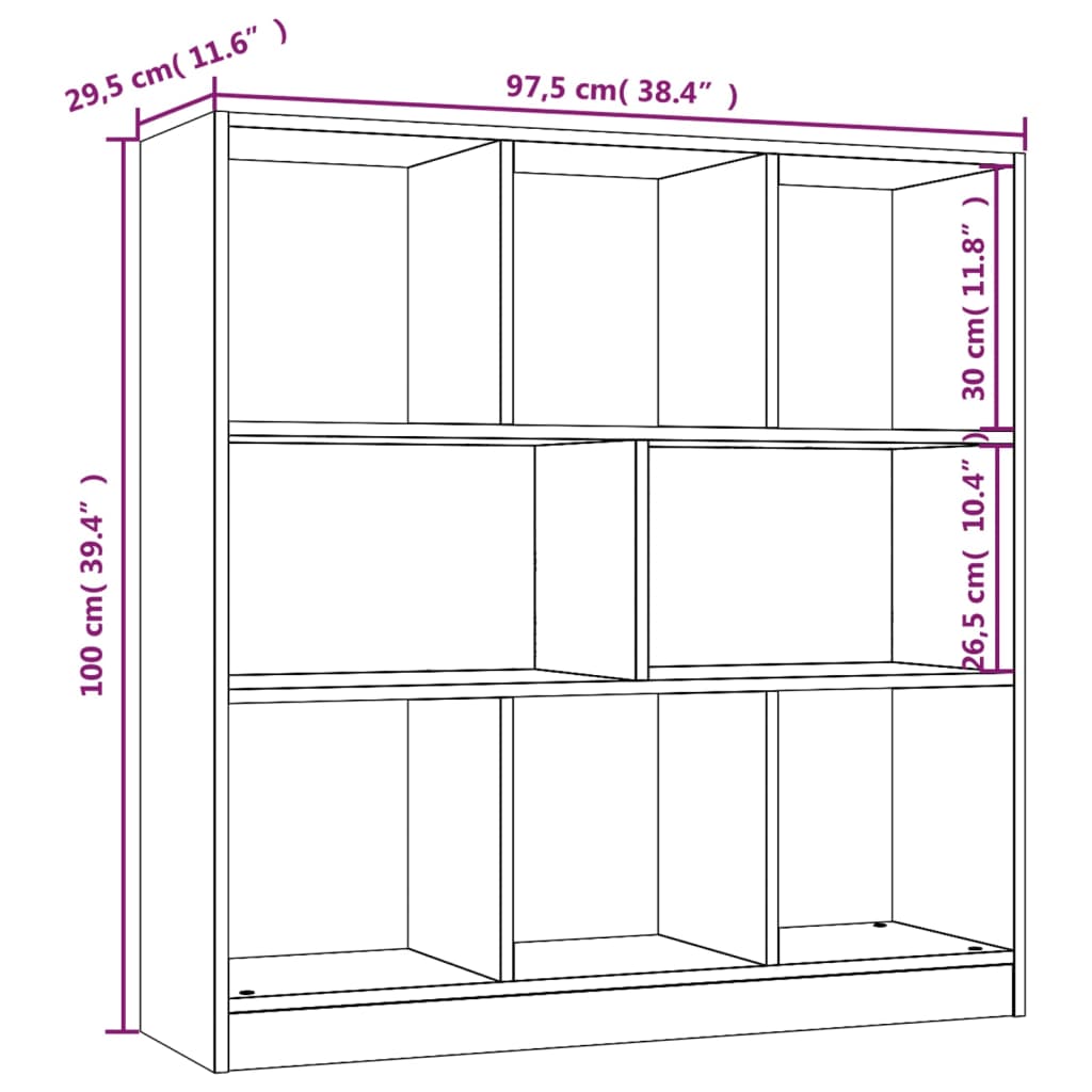 vidaXL Bücherregal Braun Eichen-Optik 97,5x29,5x100 cm Holzwerkstoff