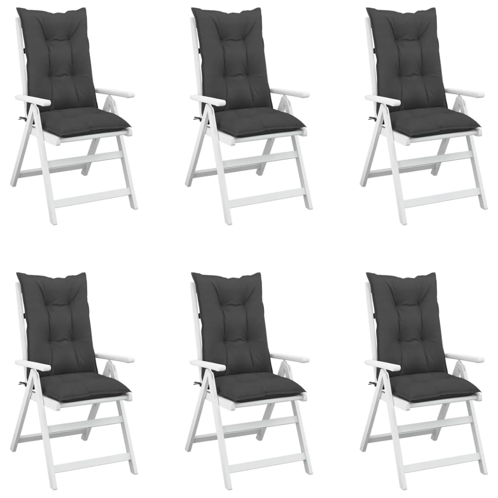 vidaXL Gartenstuhlauflagen für Hochlehner 6 Stk. Anthrazit 120x50x7 cm