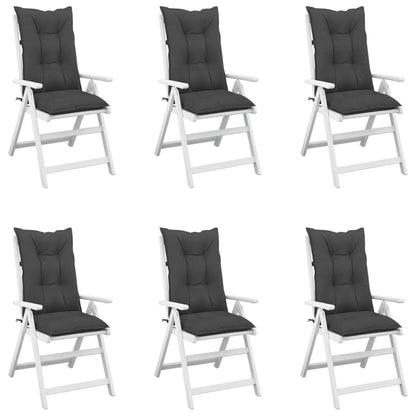 vidaXL Gartenstuhlauflagen für Hochlehner 6 Stk. Anthrazit 120x50x7 cm