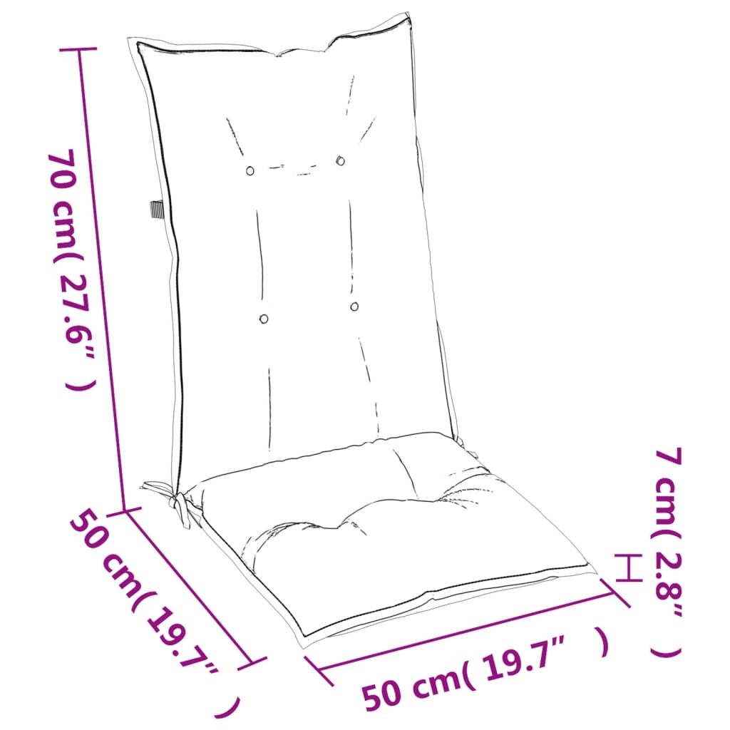 vidaXL Gartenstuhlauflagen für Hochlehner 6 Stk. Anthrazit 120x50x7 cm