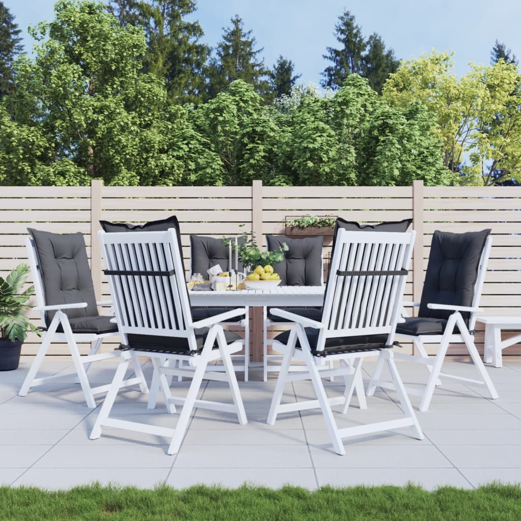 vidaXL Gartenstuhlauflagen für Hochlehner 6 Stk. Anthrazit 120x50x7 cm