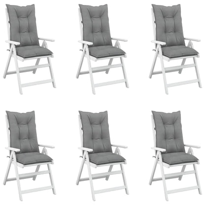 vidaXL Gartenstuhlauflagen für Hochlehner 6 Stk. Grau 120x50x7cm Stoff
