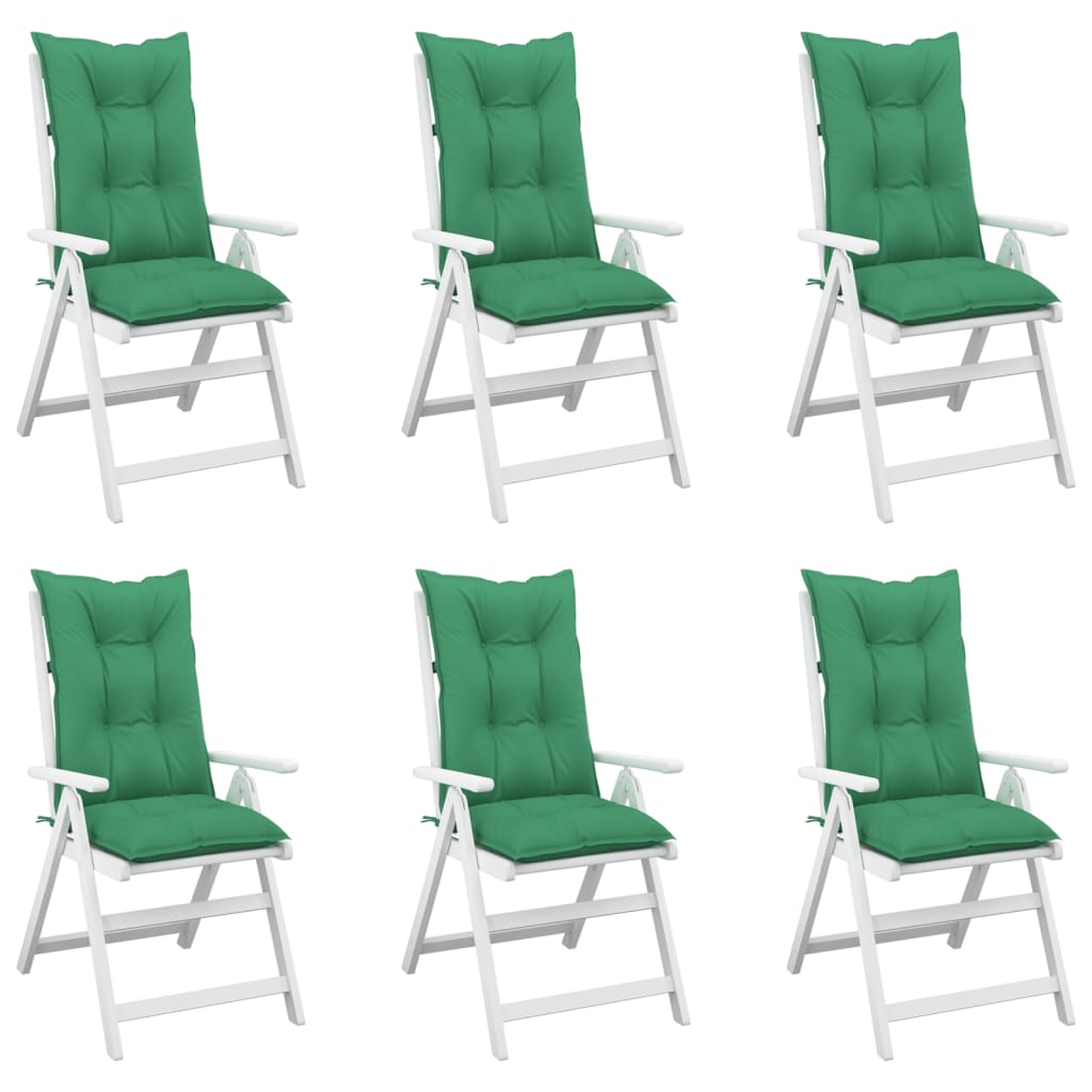 vidaXL Gartenstuhlauflagen für Hochlehner 6 Stk. Grün 120x50x7cm Stoff