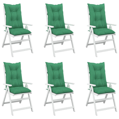 vidaXL Gartenstuhlauflagen für Hochlehner 6 Stk. Grün 120x50x7cm Stoff