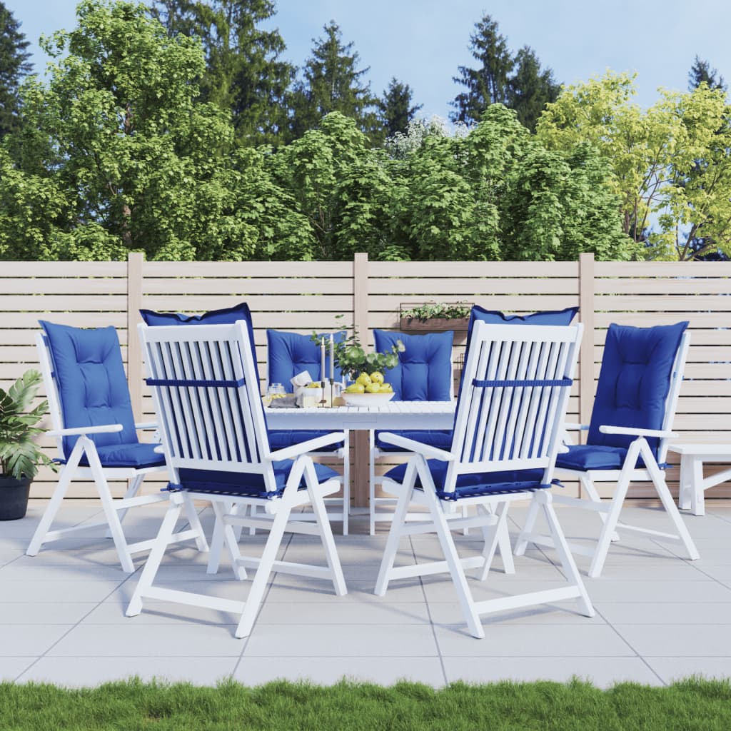 vidaXL Gartenstuhlauflagen für Hochlehner 6 Stk. Königsblau 120x50x7cm