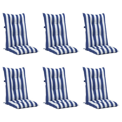vidaXL Coussins de chaise de jardin pour dossiers hauts 6 pcs 120x50x7 cm Tissu