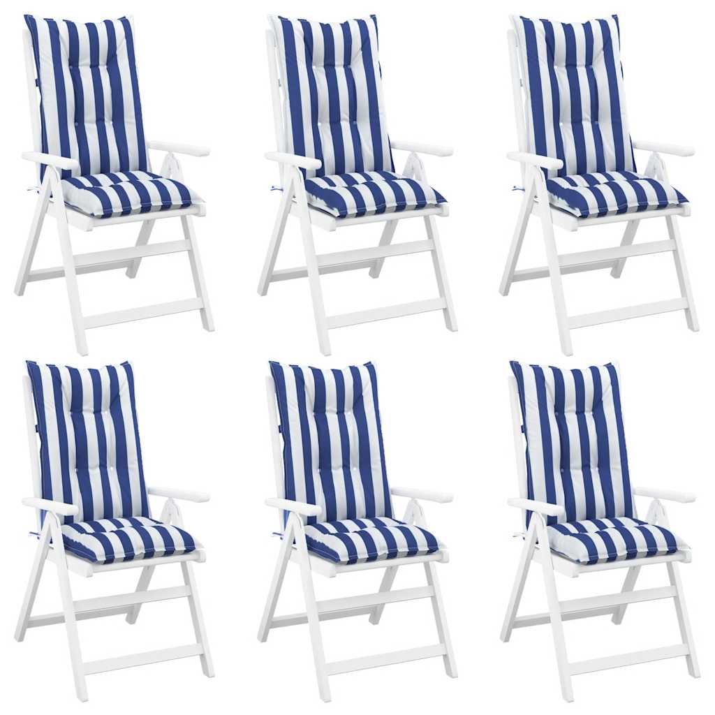 vidaXL Coussins de chaise de jardin pour dossiers hauts 6 pcs 120x50x7 cm Tissu