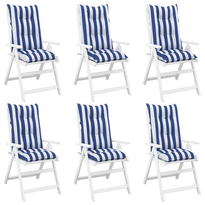 vidaXL Coussins de chaise de jardin pour dossiers hauts 6 pcs 120x50x7 cm Tissu