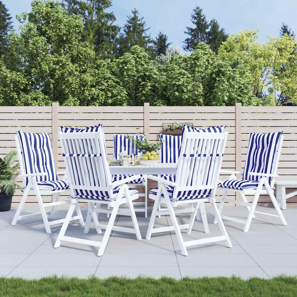 vidaXL Coussins de chaise de jardin pour dossiers hauts 6 pcs 120x50x7 cm Tissu