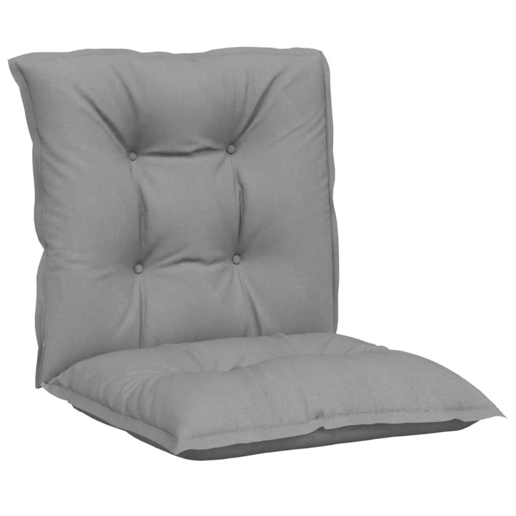vidaXL Coussins de chaise de jardin dossier bas 6 pcs Gris 100x50x7 cm
