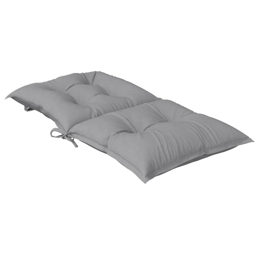 vidaXL Coussins de chaise de jardin dossier bas 6 pcs Gris 100x50x7 cm