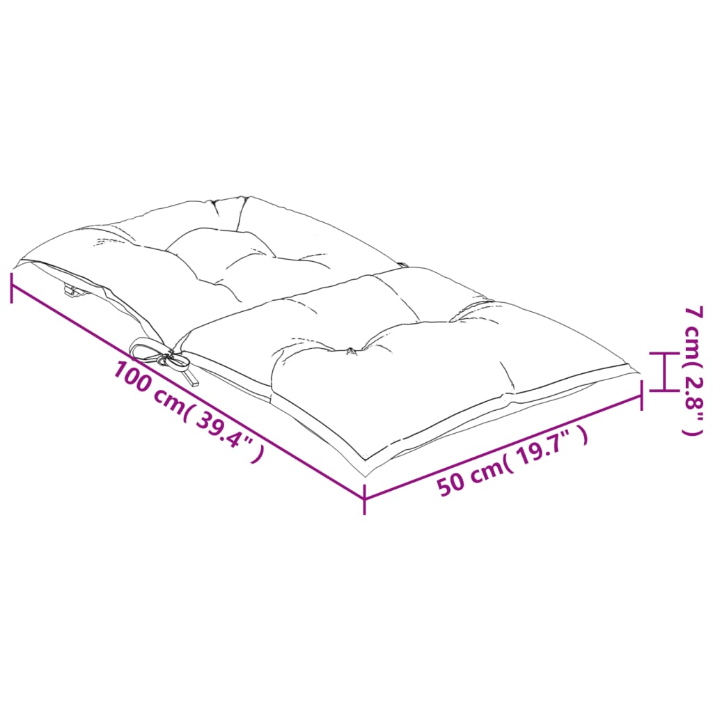 vidaXL Coussins de chaise de jardin dossier bas 6 pcs Gris 100x50x7 cm