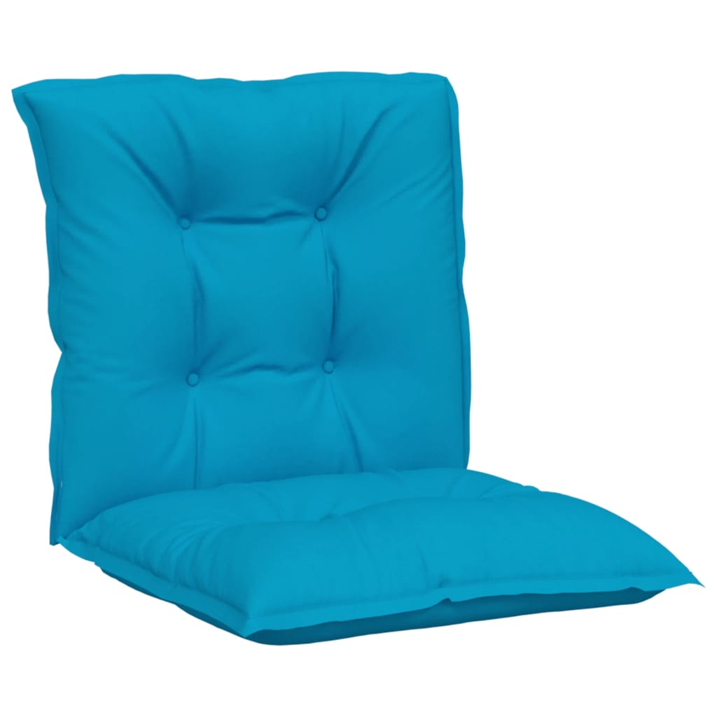 vidaXL Coussins de chaise de jardin dossier bas 4 pcs Bleu 100x50x7 cm
