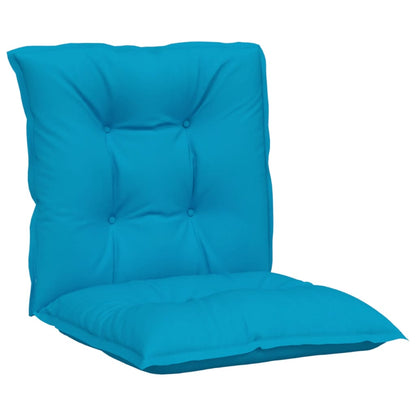 vidaXL Coussins de chaise de jardin dossier bas 4 pcs Bleu 100x50x7 cm