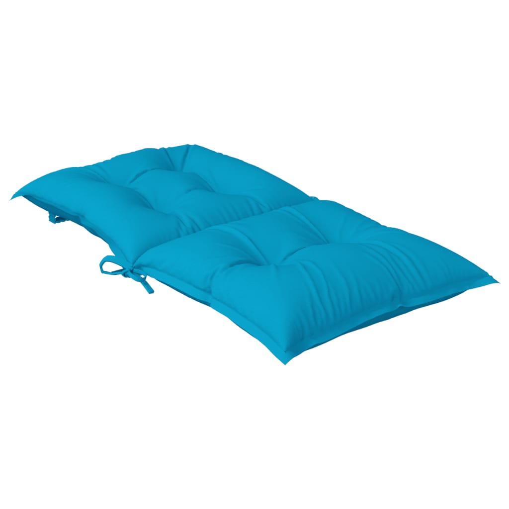 vidaXL Coussins de chaise de jardin dossier bas 4 pcs Bleu 100x50x7 cm