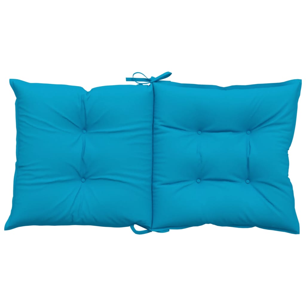 vidaXL Coussins de chaise de jardin dossier bas 4 pcs Bleu 100x50x7 cm