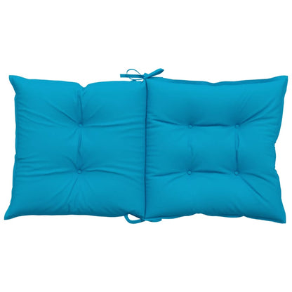 vidaXL Coussins de chaise de jardin dossier bas 4 pcs Bleu 100x50x7 cm