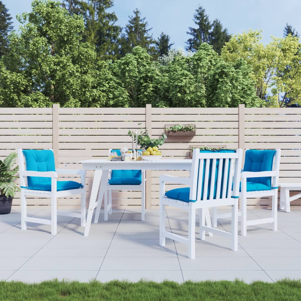 vidaXL Coussins de chaise de jardin dossier bas 4 pcs Bleu 100x50x7 cm