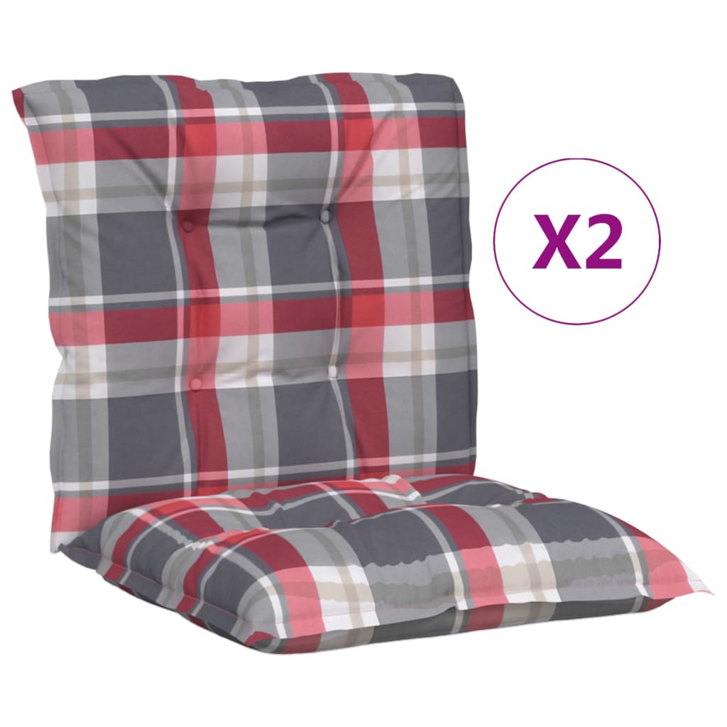 vidaXL Coussins de chaise de jardin dossier bas 2 pcs 100x50x7 cm Tissu