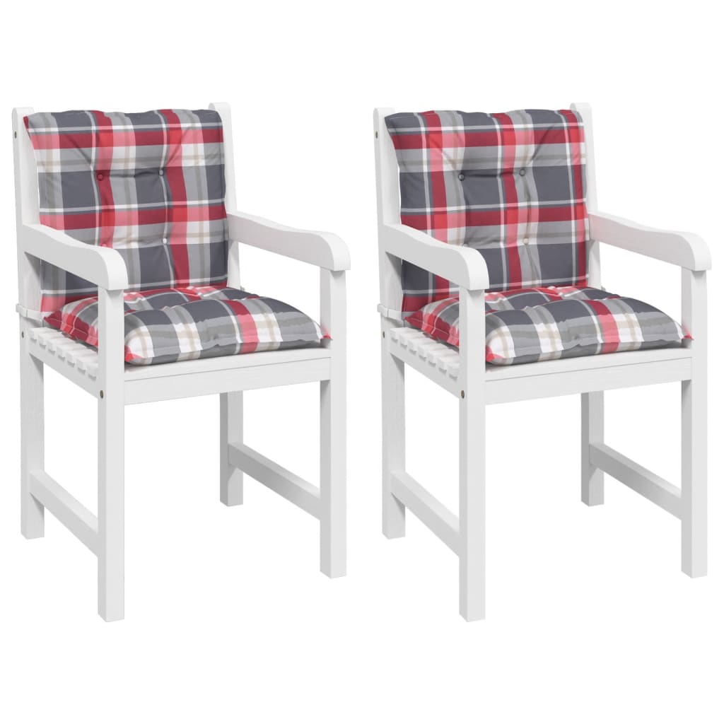 vidaXL Coussins de chaise de jardin dossier bas 2 pcs 100x50x7 cm Tissu