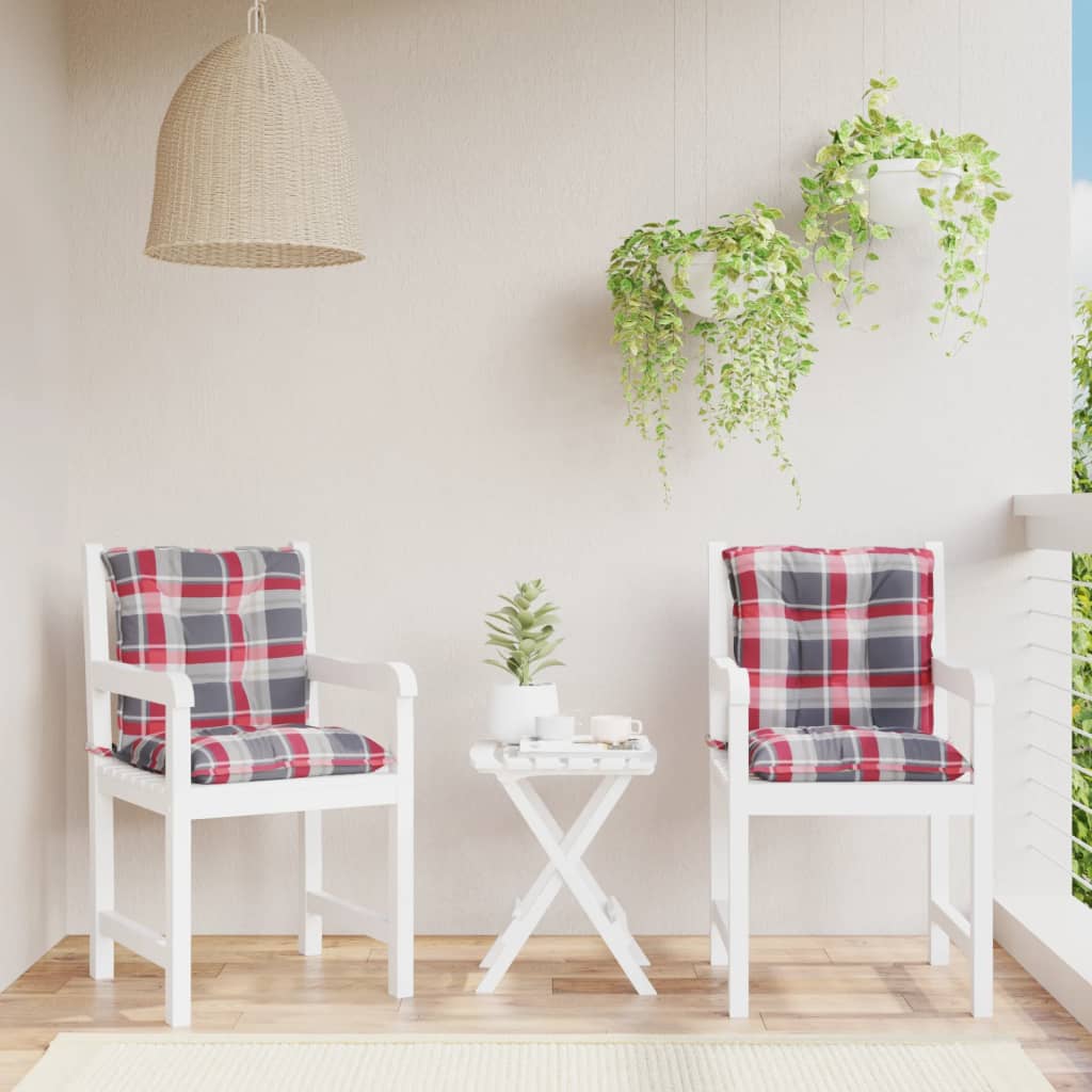 vidaXL Coussins de chaise de jardin dossier bas 2 pcs 100x50x7 cm Tissu
