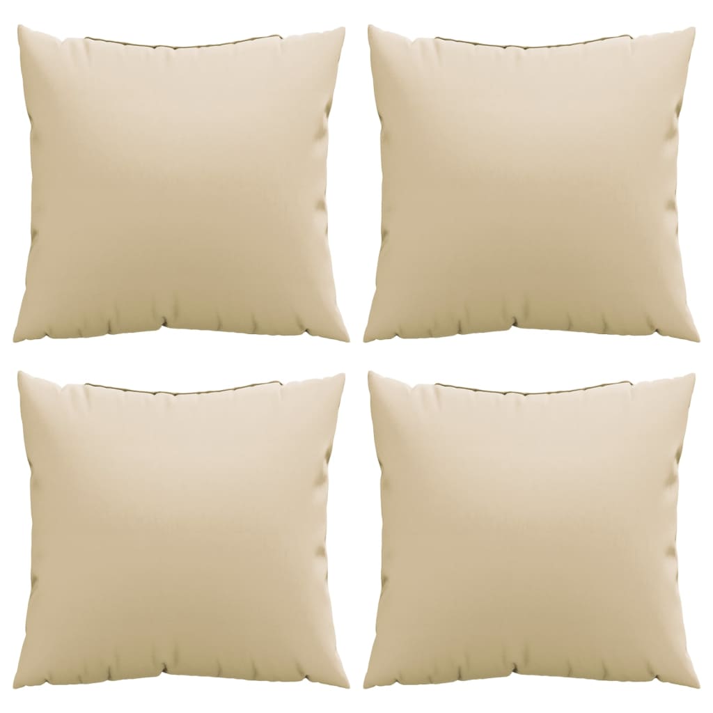 vidaXL Coussins de canapé 4 pcs Beige 40x40 cm Tissu
