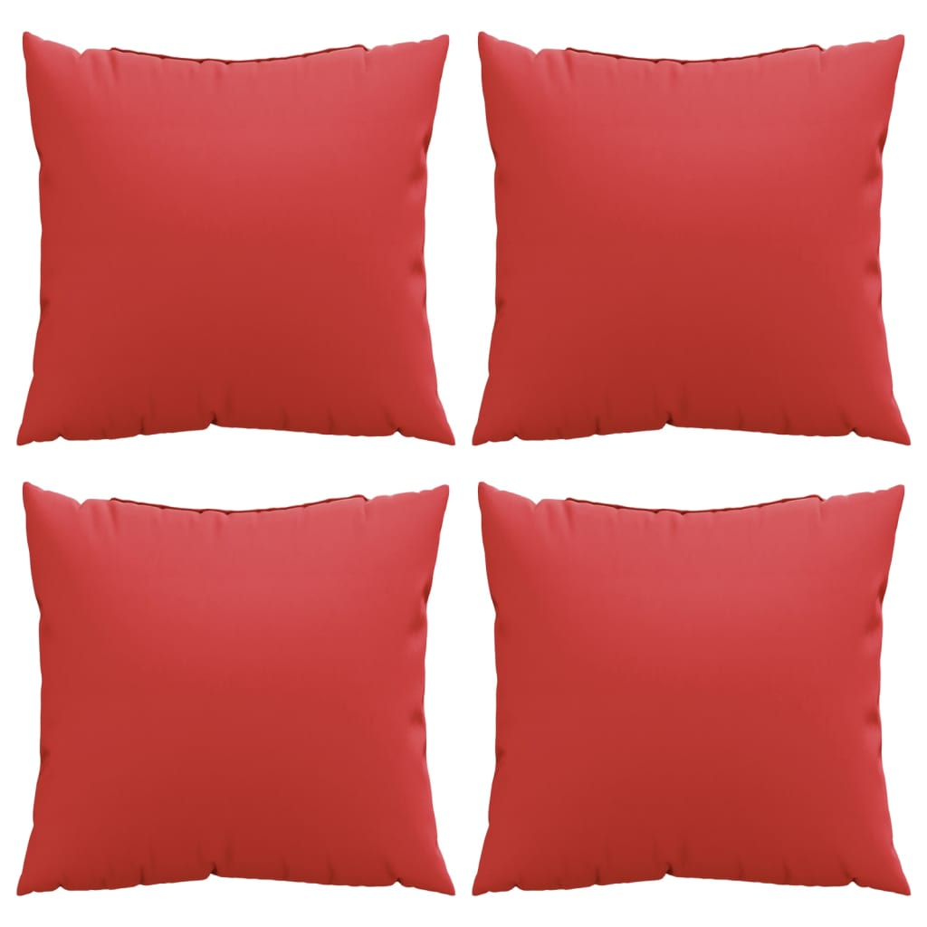 vidaXL Coussins de canapé 4 pcs Rouges 40x40 cm Tissu
