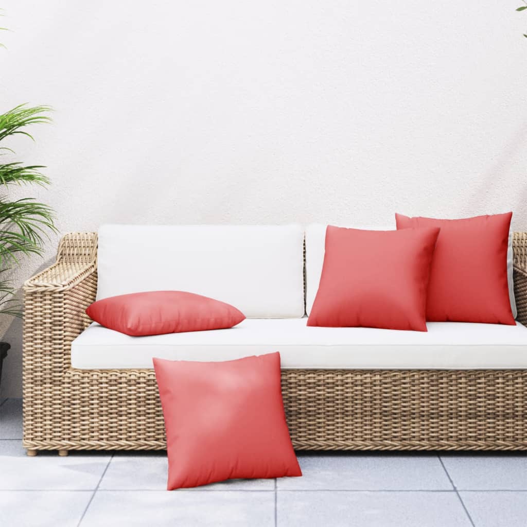 vidaXL Coussins de canapé 4 pcs Rouges 40x40 cm Tissu