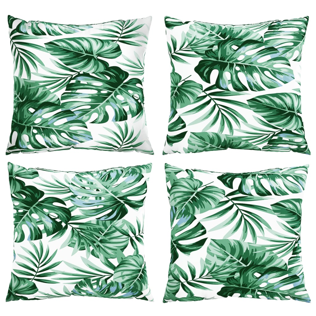 vidaXL Coussins de canapé 4 pcs Motif feuilles 40x40 cm Tissu