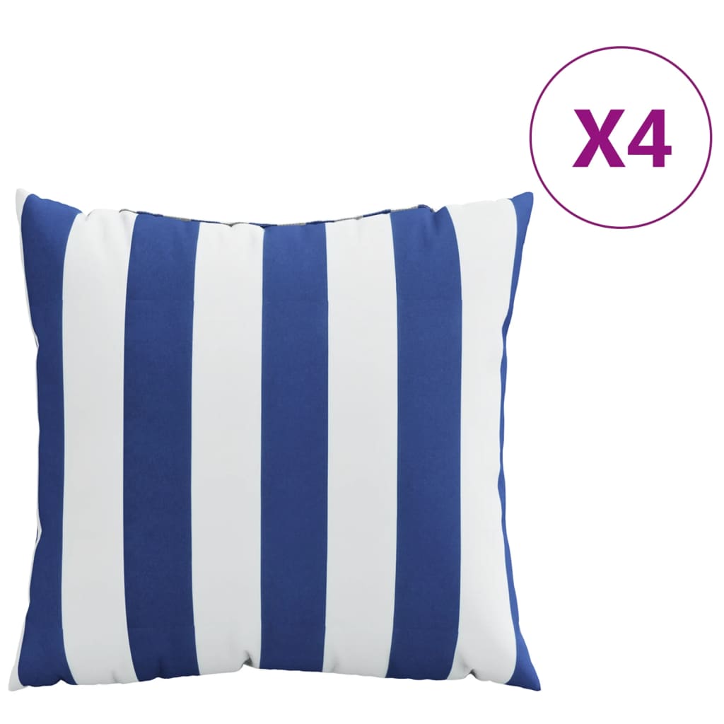 vidaXL Zierkissen 4 Stk. Blau und Weiß 40x40 cm Stoff