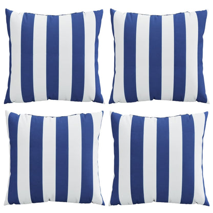 vidaXL Zierkissen 4 Stk. Blau und Weiß 40x40 cm Stoff