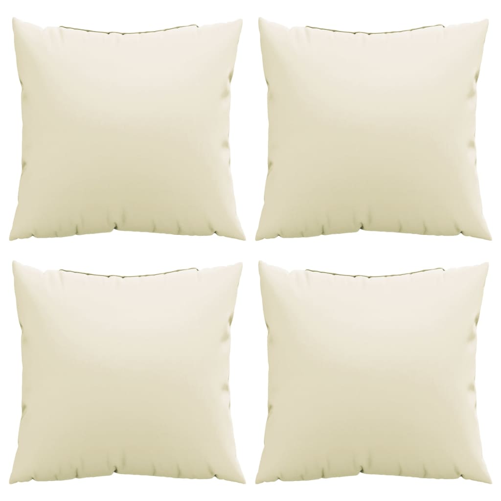 vidaXL Coussins de canapé 4 pcs Crème 50x50 cm Tissu
