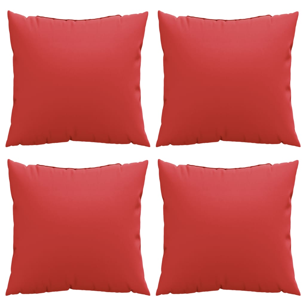 vidaXL Coussins de canapé 4 pcs Rouges 50x50 cm Tissu