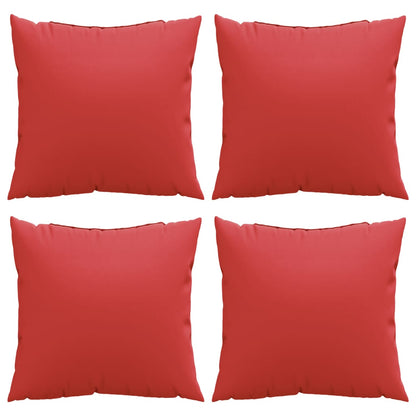 vidaXL Coussins de canapé 4 pcs Rouges 50x50 cm Tissu