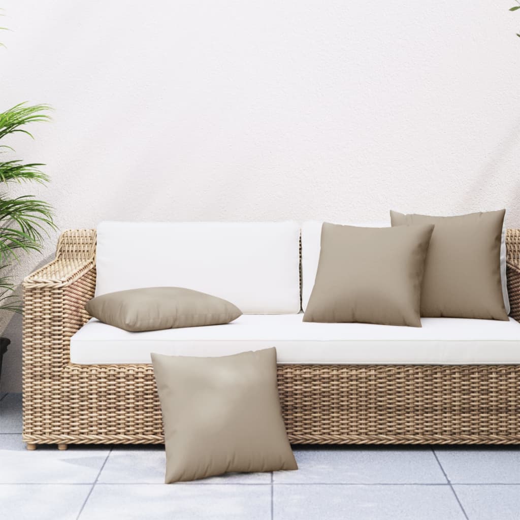 vidaXL Coussins de canapé 4 pcs Taupe 50x50 cm Tissu