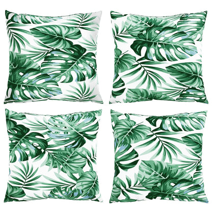 vidaXL Coussins de canapé 4 pcs Motif feuilles 50x50 cm Tissu