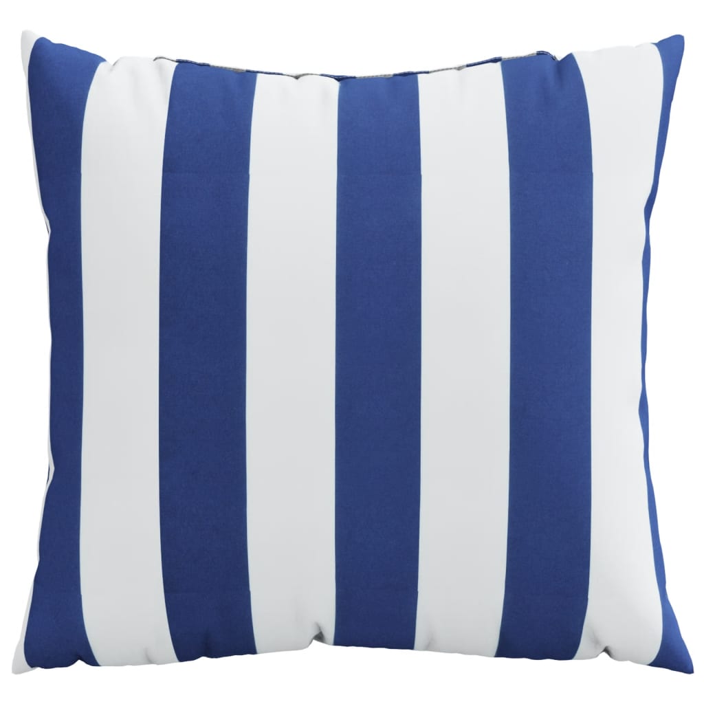 vidaXL Zierkissen 4 Stk. Blau & Weiß Gestreift 50x50 cm Stoff