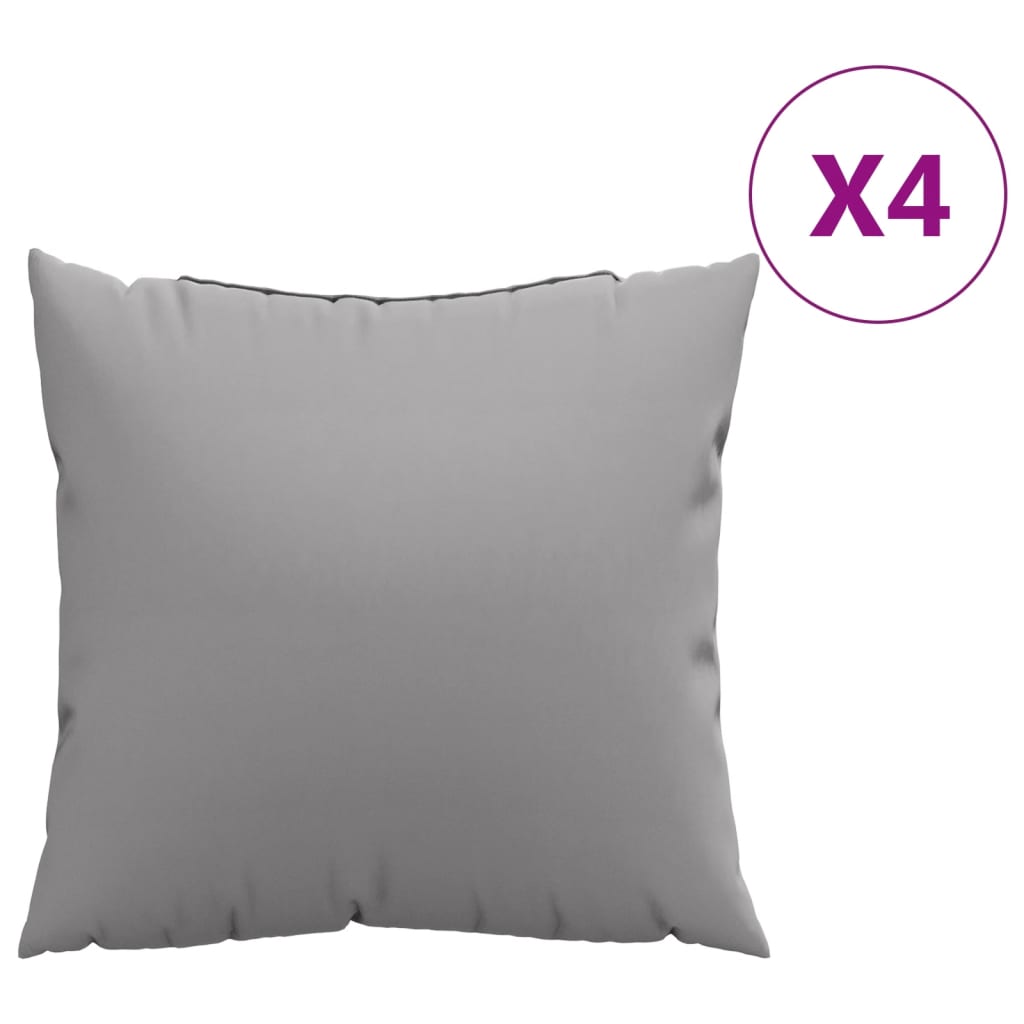 vidaXL Coussins de canapé 4 pcs Gris 60x60 cm Tissu