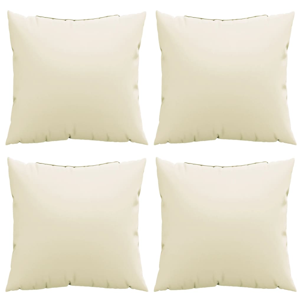 vidaXL Coussins de canapé 4 pcs Crème 60x60 cm Tissu