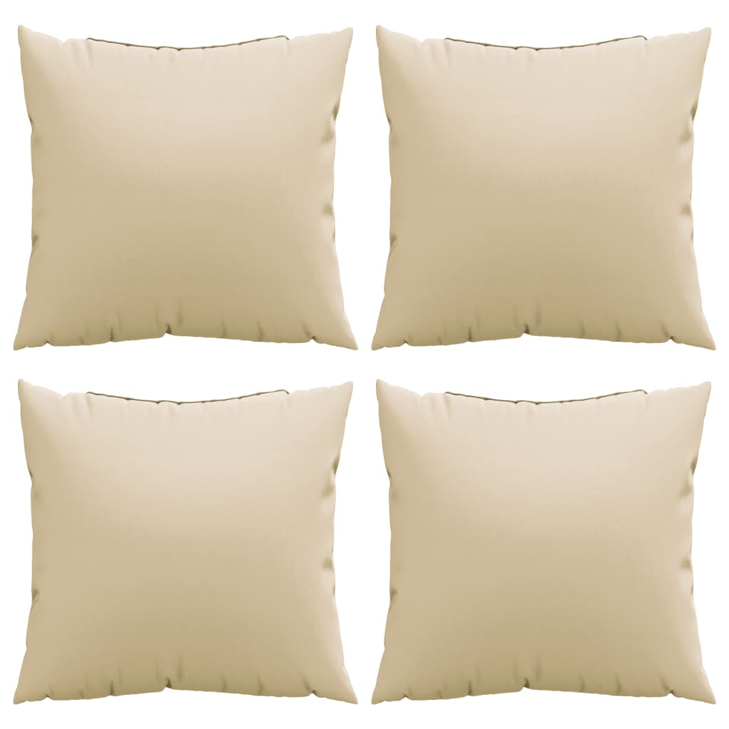 vidaXL Coussins de canapé 4 pcs Beige 60x60 cm Tissu