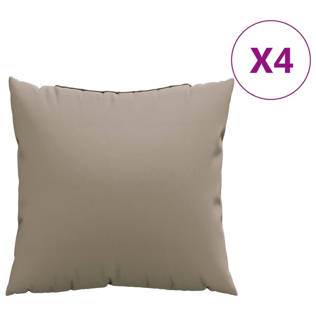vidaXL Coussins de canapé 4 pcs Taupe 60x60 cm Tissu