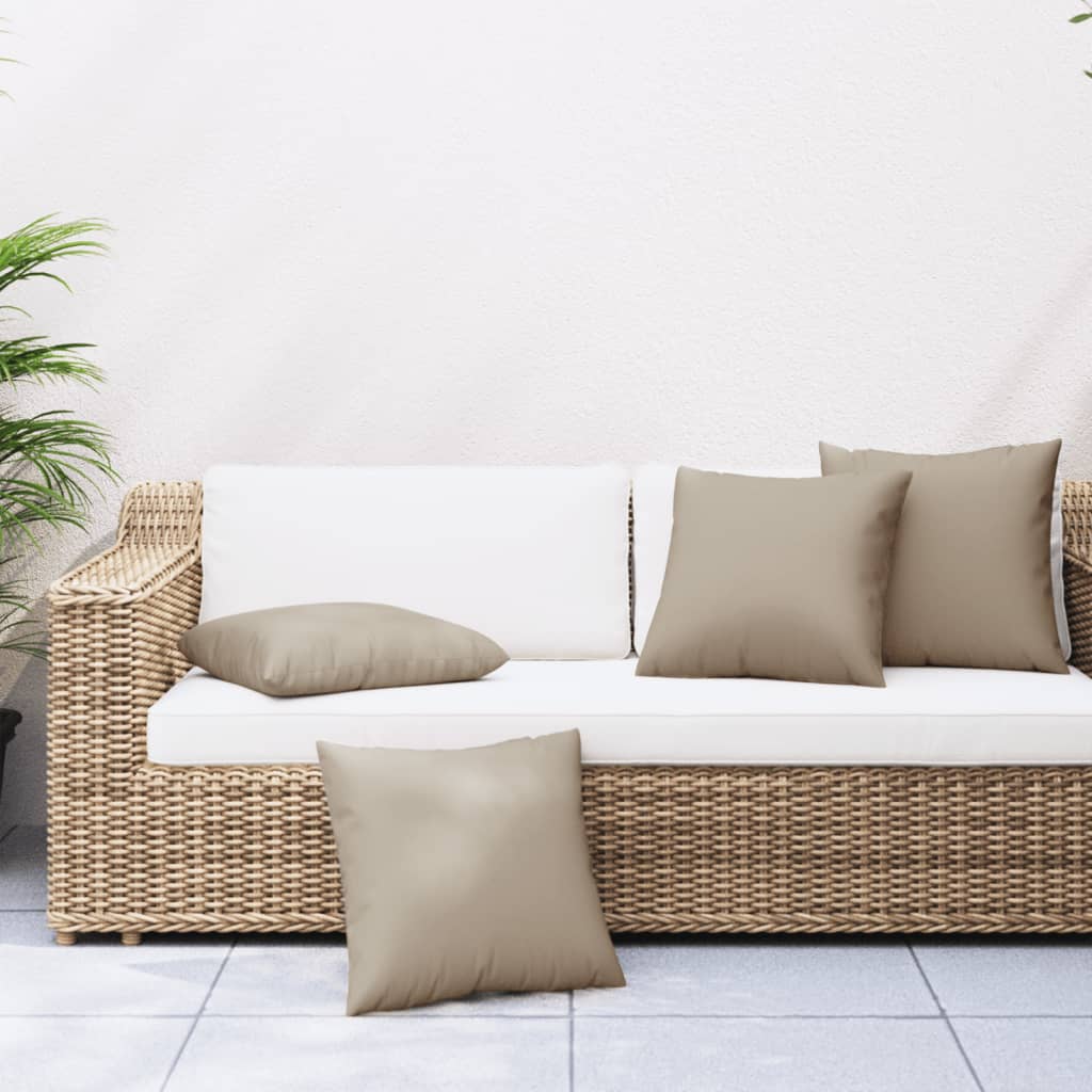 vidaXL Coussins de canapé 4 pcs Taupe 60x60 cm Tissu