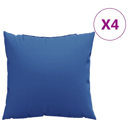 vidaXL Coussins de canapé 4 pcs Bleu roi 60x60 cm Tissu