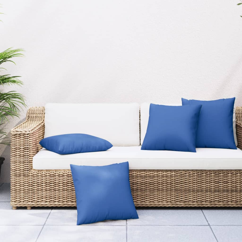 vidaXL Coussins de canapé 4 pcs Bleu roi 60x60 cm Tissu
