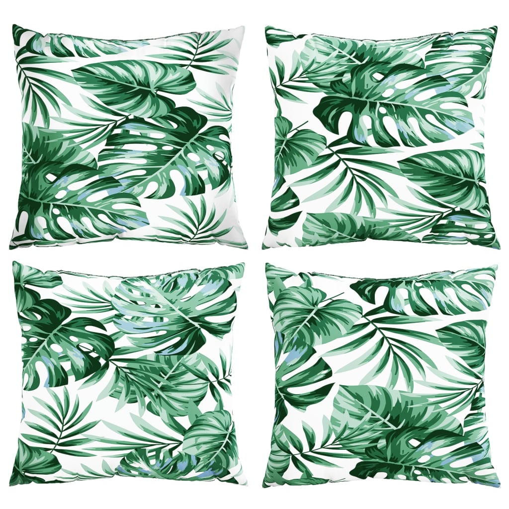 vidaXL Sofakissen 4 Stk. Blattmuster 60x60 cm Stoff