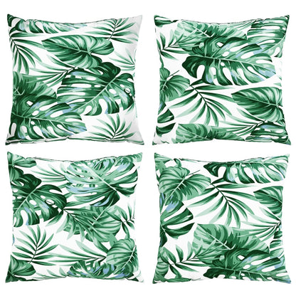 vidaXL Sofakissen 4 Stk. Blattmuster 60x60 cm Stoff