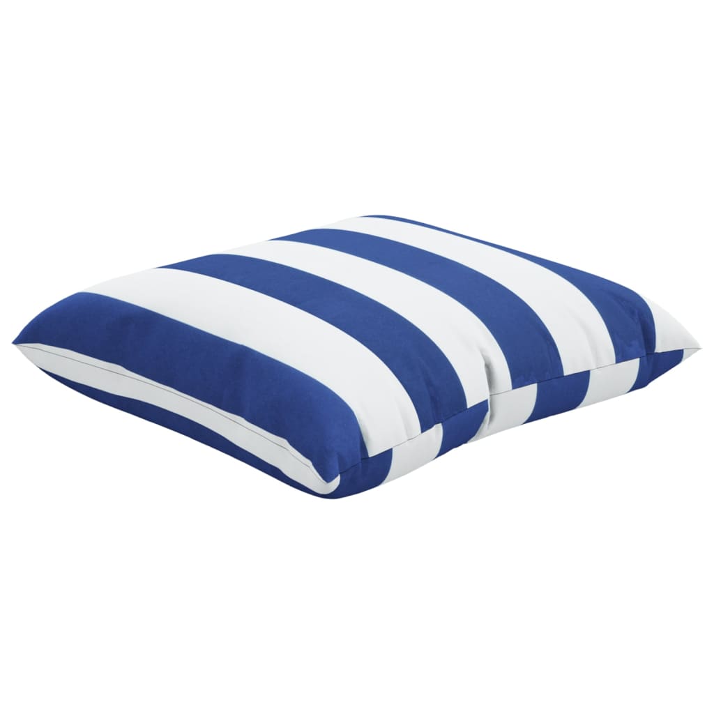 vidaXL Zierkissen 4 Stk. Blau & Weiß Gestreift 60x60 cm Stoff