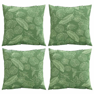 vidaXL Streupillows Blatt 4 pcs Blattmuster 60 x 60 cm Polyesterstoff
